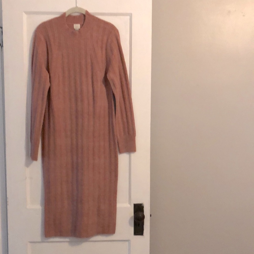 Dusty pink midi sweater dress NWT